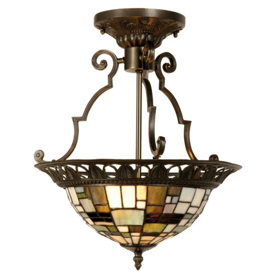 Plafondlamp Tiffany ø 37*41 cm E14/max 2*40W Bruin | 5LL-5328 | Clayre & Eef