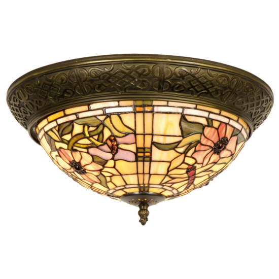 Plafondlamp Tiffany ø 38*19 cm E14/max 2*40W Koperkleurig | 5LL-5350 | Clayre & Eef