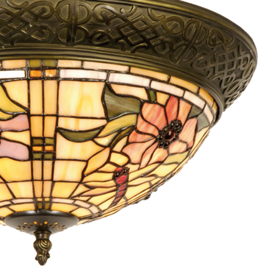 Plafondlamp Tiffany ø 38*19 cm E14/max 2*40W Koperkleurig | 5LL-5350 | Clayre & Eef 1