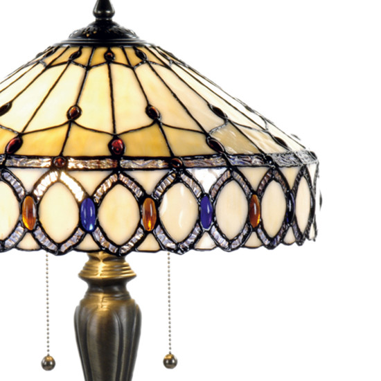 Tafellamp Tiffany ø 40*58 cm E27/max 2*60W Multi | 5LL-5497 | Clayre & Eef 1