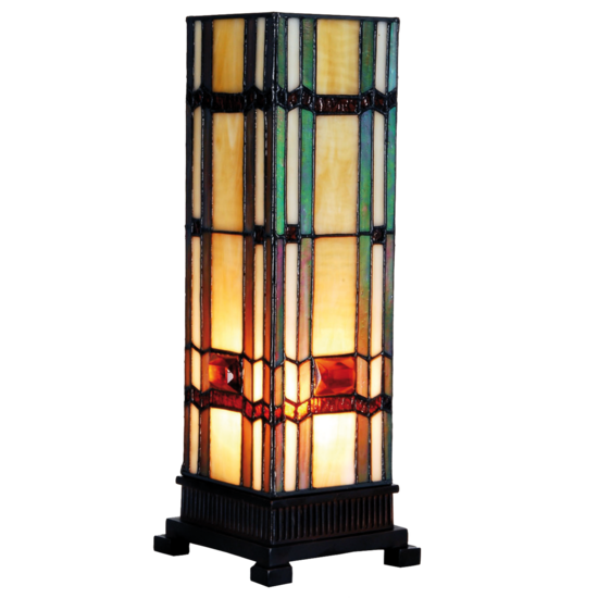 Tafellamp Tiffany 12*12*35 cm E14/max 1*40W Multi | 5LL-9024 | Clayre & Eef