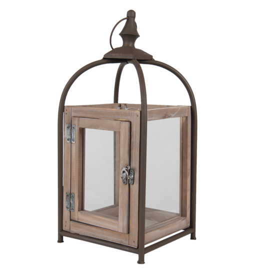 64958 Lantaarn Bruin 19*19*46 cm 19*19*46 cm Bruin | 64958 | Clayre & Eef 1
