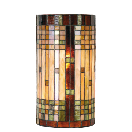Clayre & Eef | Wandlamp Tiffany Beige, Bruin 20x11x36 cm E14/max 2x40W | 5LL-9112