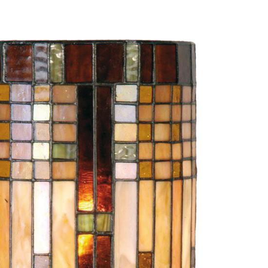 Clayre & Eef | Wandlamp Tiffany Beige, Bruin 20x11x36 cm E14/max 2x40W | 5LL-9112