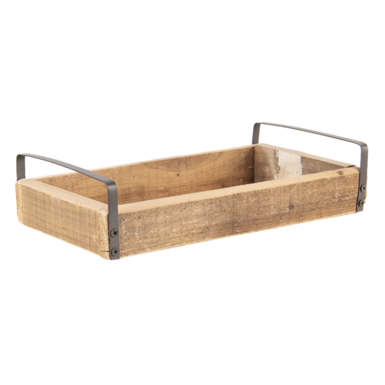 Clayre & Eef | Decoratief Dienblad set van 3 Bruin 35x20x5 / 30x15x5 / 25x10x5 cm | 6H2008