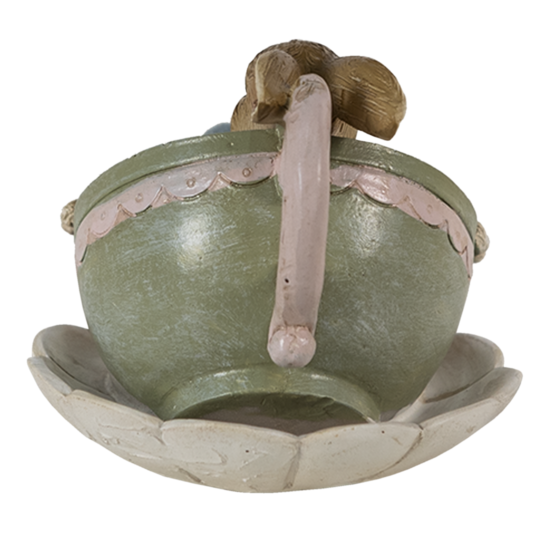 Clayre & Eef | Decoratie Konijn Bruin Groen 11x8x7 cm | 6PR3558