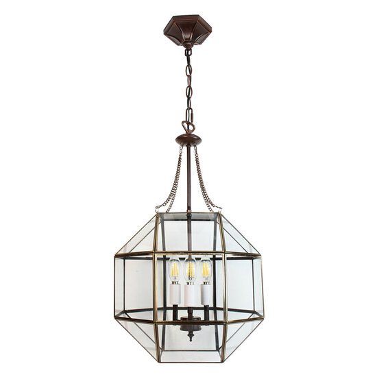 Clayre & Eef | Hanglamp Transparant 40x40x190 cm E14/max 3x40W | 5LL-9343