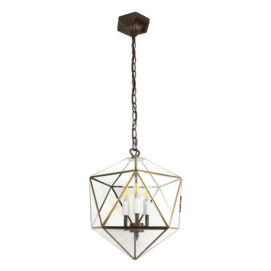 Clayre & Eef | Hanglamp Transparant 40x40x145 cm E14/max 3x40W | 5LL-9346