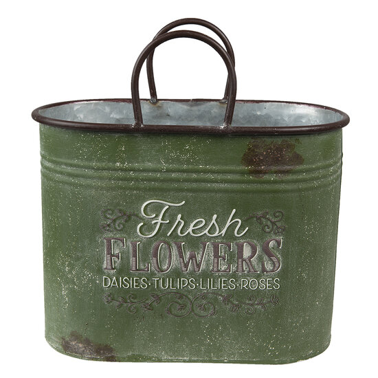 Clayre & Eef | Bloempot Binnen Groen, Bruin 36x18x25 / 30x15x23 cm | 6Y4773