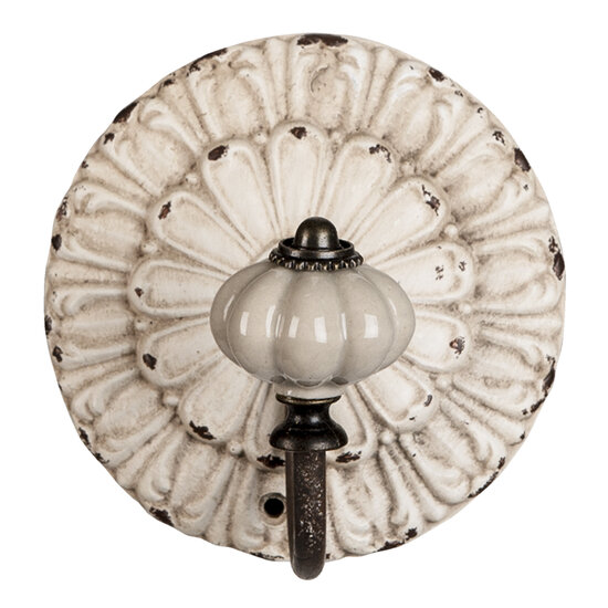 Clayre & Eef | Wandhaak Wit 10x10x10 cm | 63306