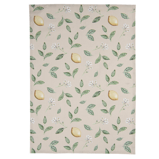 Clayre & Eef | Theedoek Beige, Geel 50x70 cm | LEL42-1