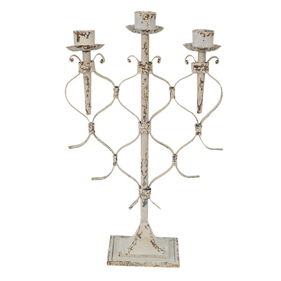 Clayre & Eef | Kandelaar Wit 28x12x42 cm | 6Y5263