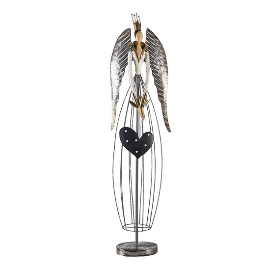 Clayre & Eef | Decoratie Beeld Engel Grijs 28x15x97 cm | 5Y0942