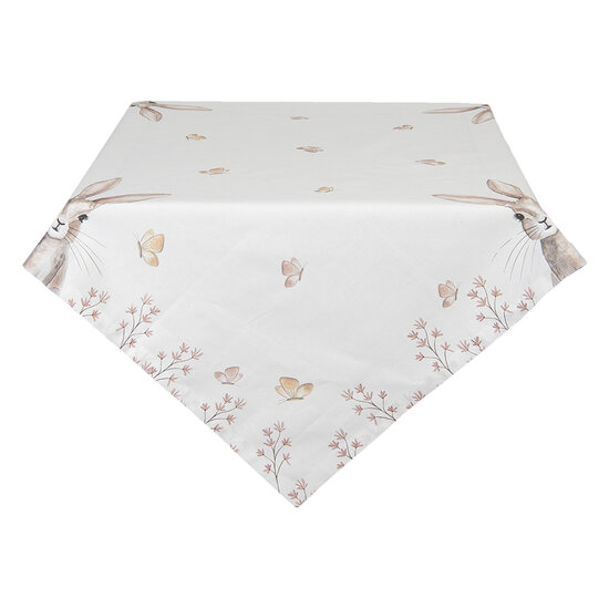 Clayre & Eef | Tafelkleed Bruin, Wit, Roze 130x180 cm | REB03