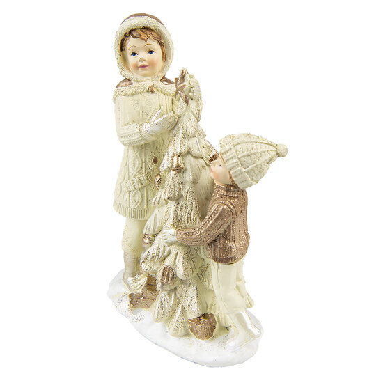 Clayre & Eef | Decoratie Beeld Kinderen Beige 10x5x14 cm | 6PR4797