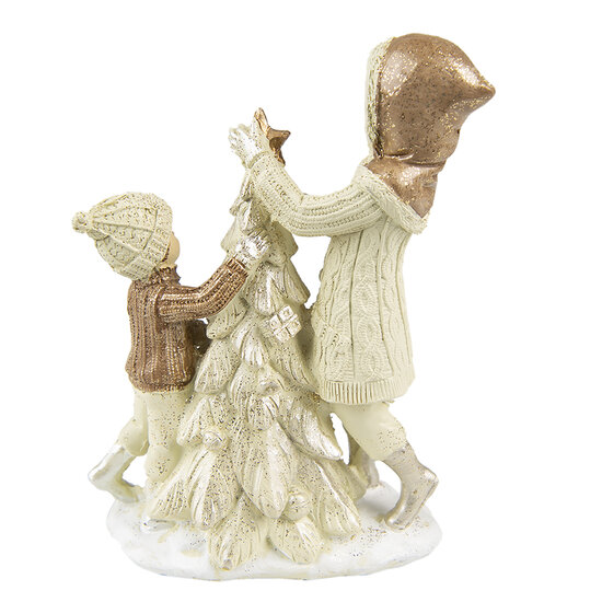 Clayre & Eef | Decoratie Beeld Kinderen Beige 10x5x14 cm | 6PR4797