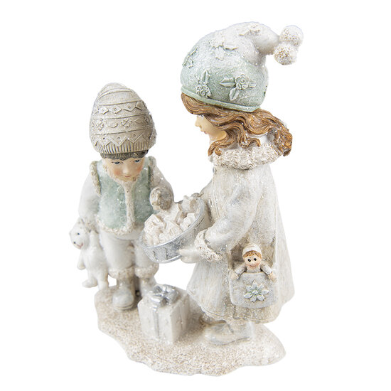 Clayre & Eef | Decoratie Beeld Kinderen Beige 15x8x19 cm | 6PR4804