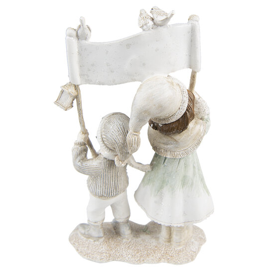 Clayre & Eef | Decoratie Beeld Kinderen Beige 14x7x23 cm | 6PR4806