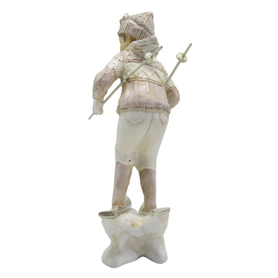 Clayre & Eef | Decoratie Beeld Kind Roze Wit 12x8x19 cm | 6PR3647