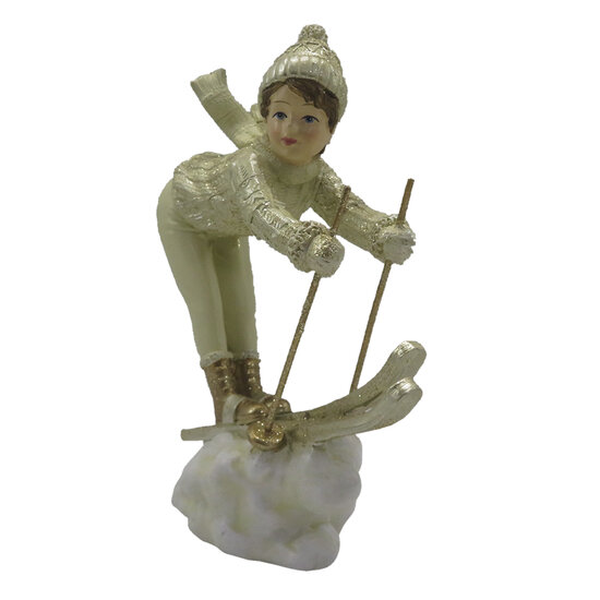 Clayre & Eef | Decoratie Beeld Kind Beige Goudkleurig 14x6x19 cm | 6PR4800