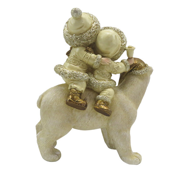 Clayre & Eef | Kerstdecoratie Beeld Kinderen Beige 13x7x15 cm | 6PR4820