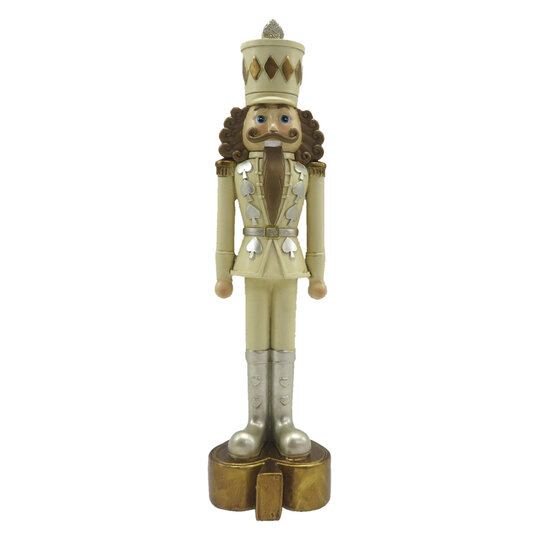 Clayre & Eef | Kerstdecoratie Beeld Notenkraker Beige 6x6x24 cm | 6PR4844