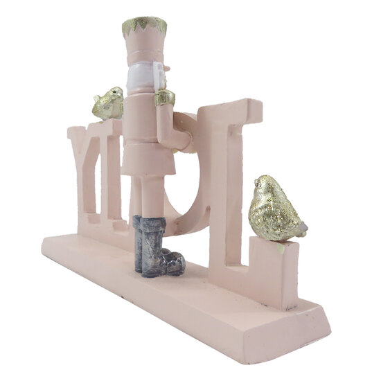 Clayre & Eef | Kerstdecoratie Beeld Roze 18x4x11 cm | 6PR4848