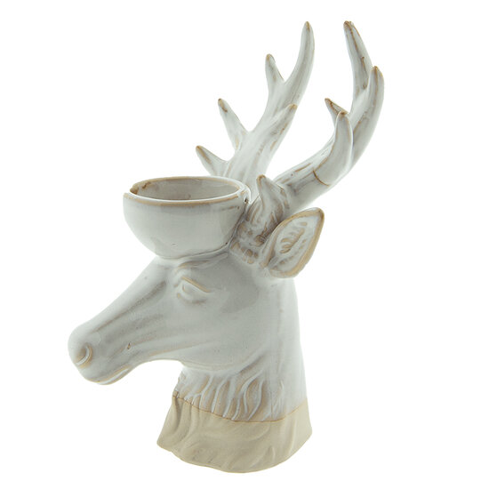 Clayre & Eef | Theelichthouder Rendier Beige, Bruin 15x12x21 cm | 6CE1495