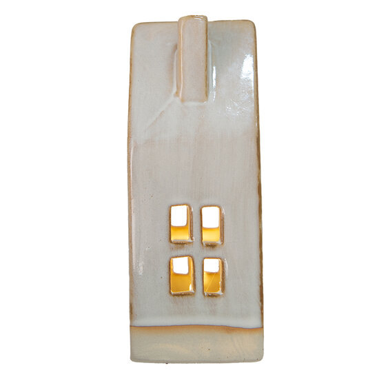 Clayre &amp; Eef   | Decoratie Huisje met LED Beige 7x6x15 cm | 6CE1505
