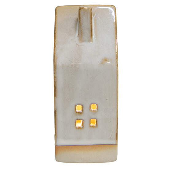 Clayre & Eef | Decoratie Huisje met LED Beige 5x5x12 cm | 6CE1506