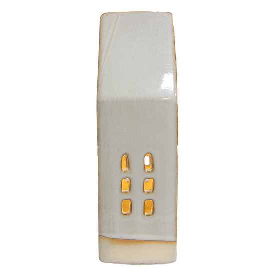 Clayre &amp; Eef   | Decoratie Huisje met LED Beige 8x5x18 cm | 6CE1504