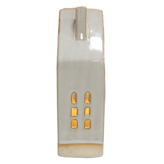 Clayre &amp; Eef   | Decoratie Huisje met LED Beige 8x5x18 cm | 6CE1504