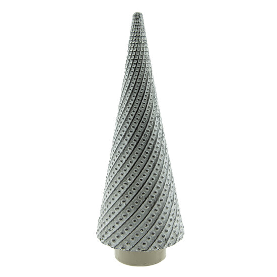 Clayre & Eef | Kerstdecoratie Beeld Kerstboom Grijs ø 10x27 cm | 6CE1512