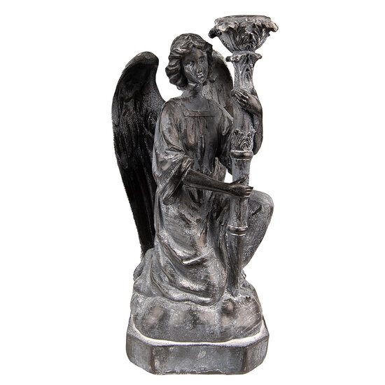 Clayre & Eef | Kandelaar engel Grijs 15x14x29 cm | 6PR3733Z