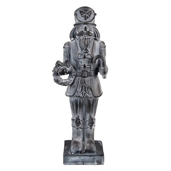 Clayre & Eef | Kerstdecoratie Beeld Notenkraker Grijs 15x11x47 cm | 6PR3734