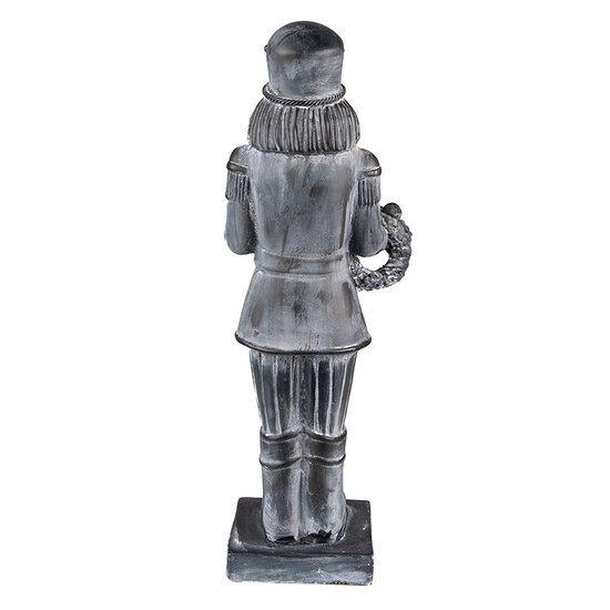 Clayre & Eef | Kerstdecoratie Beeld Notenkraker Grijs 15x11x47 cm | 6PR3734