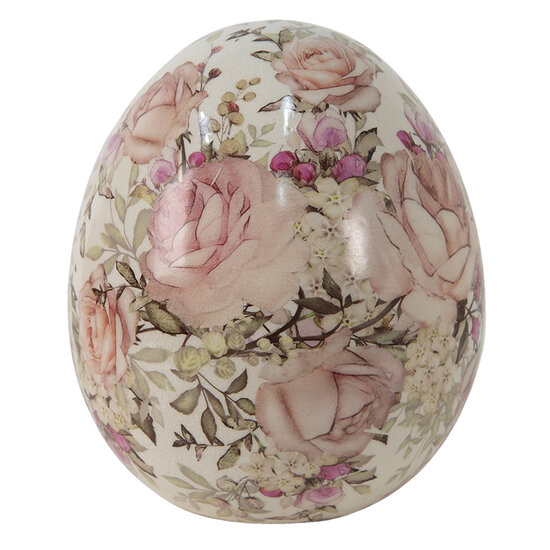 Clayre & Eef | Decoratie Beeld Ei Roze ø 14x16 cm | 6CE1415L