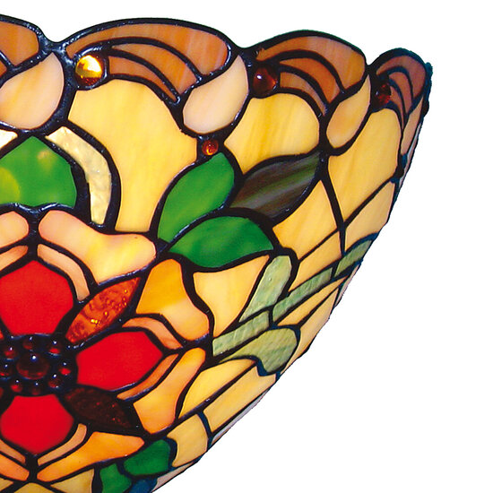 Clayre & Eef | Wandlamp Tiffany Geel Rood 30x15x20 cm E14/max 1x40W | 5LL-8841