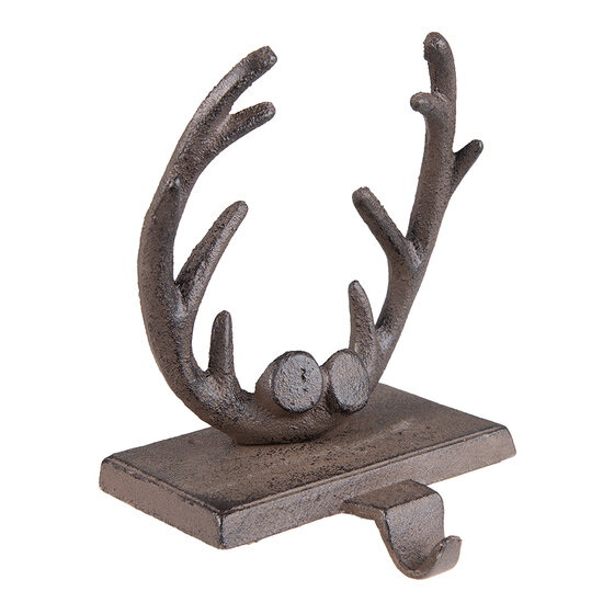 Clayre & Eef | Kerst Decoratie Beeld Set Gewei Bruin 13x12x18 cm | 6Y5300