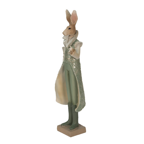 Clayre & Eef | Decoratie Beeld Konijn Groen, Bruin, Beige 11x8x33 cm | 6PR3591