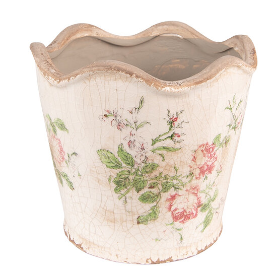Clayre & Eef | Bloempot Binnen Roze, Beige ø 12x11 cm | 6CE1537S