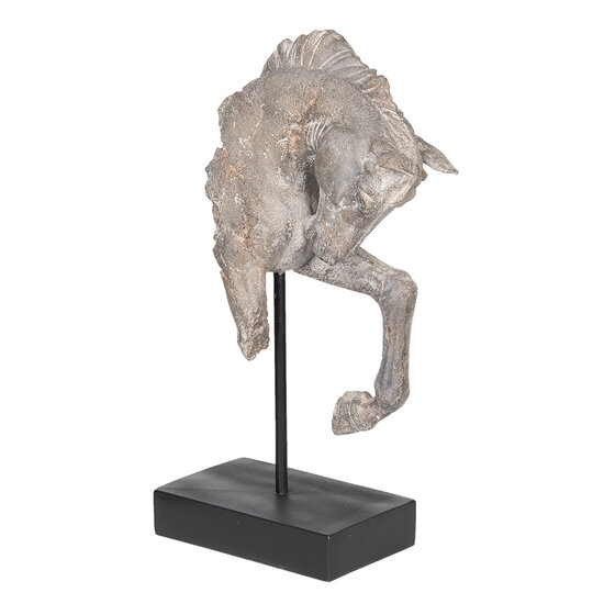 Clayre & Eef | Decoratie Beeld Paard Grijs 28x12x43 cm | 6PR2652