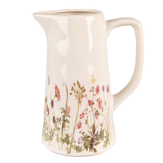 Clayre & Eef | Decoratieve Schenkkan Roze, Beige 20x13x25 cm | 6CE1558L