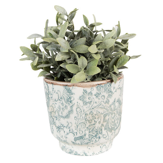 Clayre &amp; Eef   | Bloempot Binnen Groen, Beige &oslash; 15x14 cm | 6CE1574S