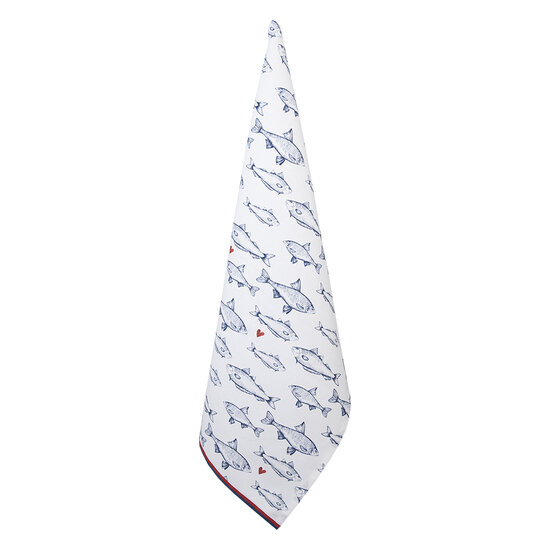 Clayre & Eef | Theedoek Wit Blauw 50x70 cm | SSF42-2