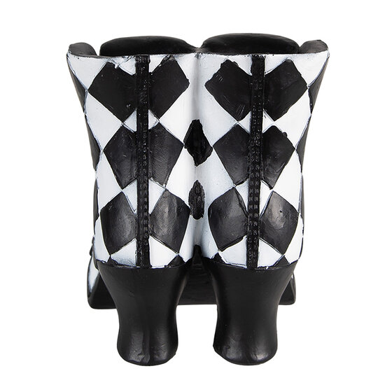 Clayre & Eef | Decoratie Beeld Schoen Zwart Wit 15x12x15 cm | 6PR3890