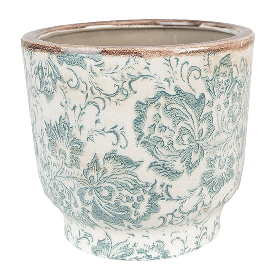 Clayre &amp; Eef   | Bloempot Binnen Groen &oslash; 21x20 cm | 6CE1574L