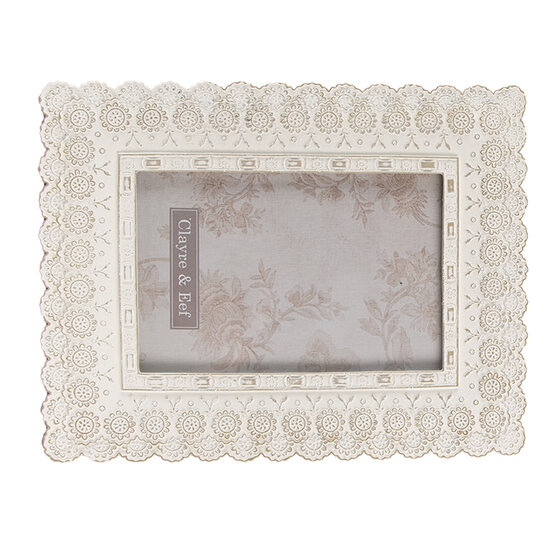Clayre & Eef | Fotolijst Wit 16x2x21 cm / 10x15 cm | 2F0940