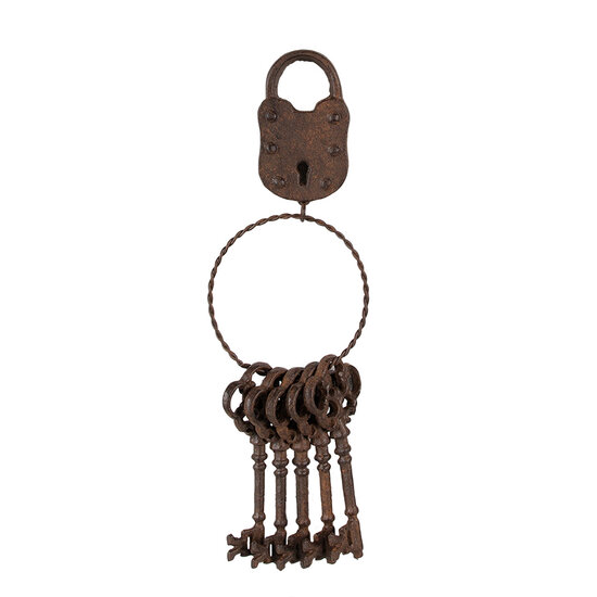 Clayre & Eef | Decoratie sleutelbos Bruin 12x6x35 cm | 6Y5422
