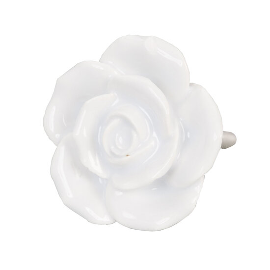 Clayre & Eef | Deurknop Wit ø 4x3 cm | 61876
